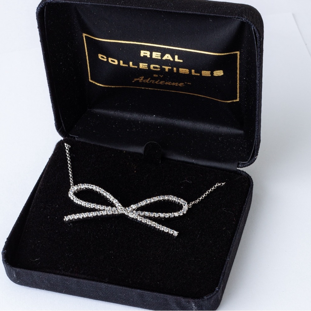 Bow choker necklace simulated diamonds CZs Real Collectibles by Adrienne